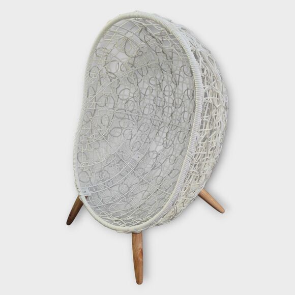 Puppy Pets Small Dogs Rattan Basket Wicker Egg Lounge Chair White Waterproof - Picture 16 of 16